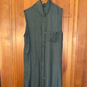 SO olive button-down dress